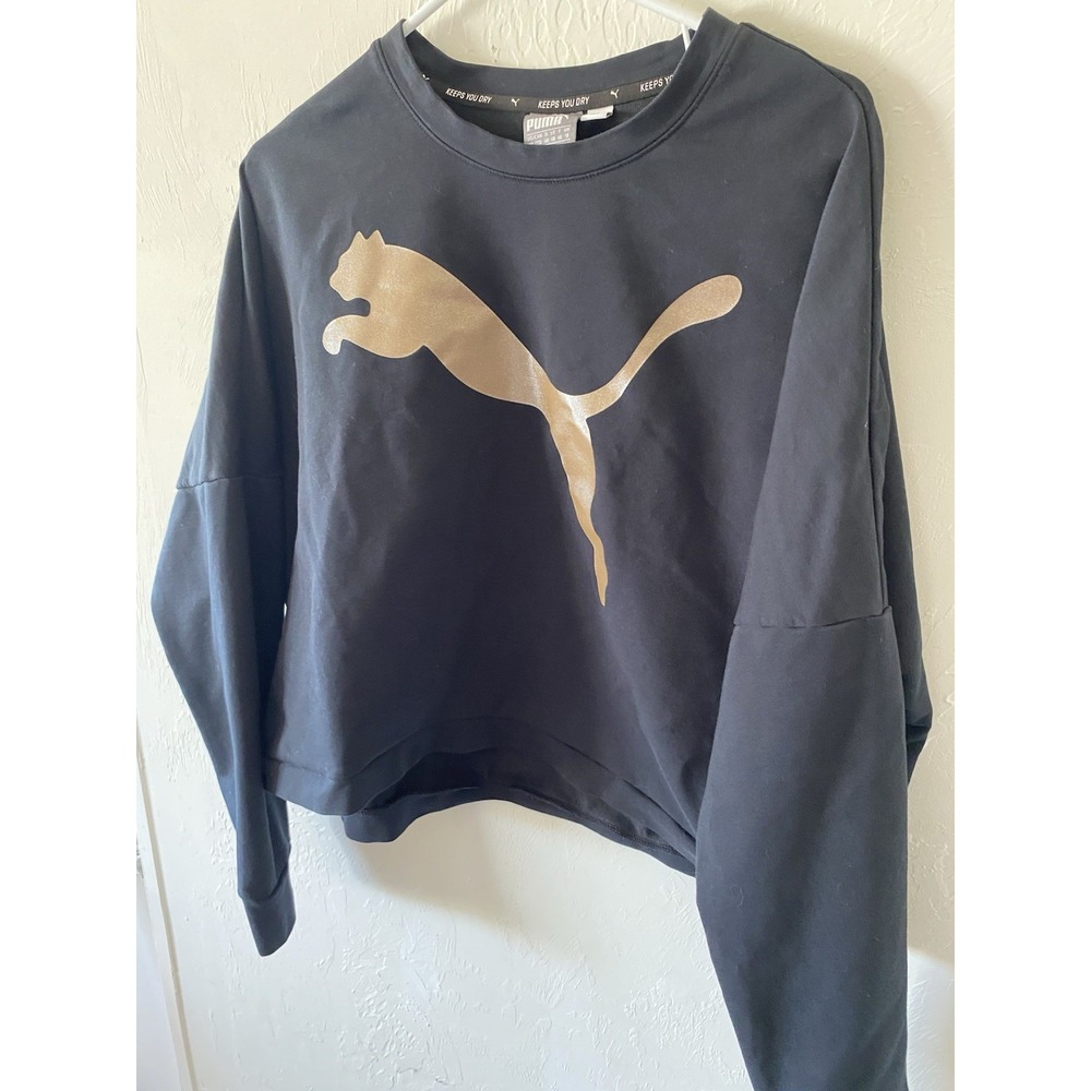PUMA Performance Ladies Sweat Shirt XXL Black Long Sleeve, grung work out
